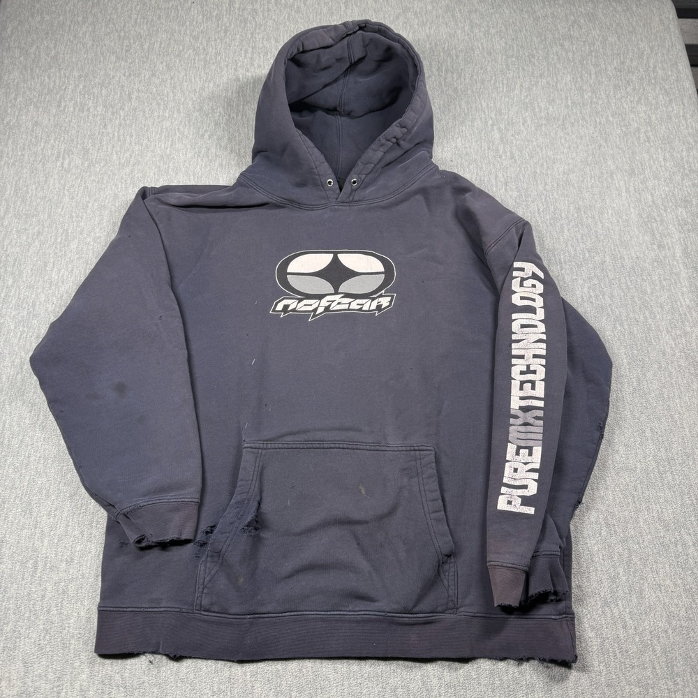 No Fear Hoodie Men Large Pure Technology‎ Graphic Pullover Skate Vintage Top